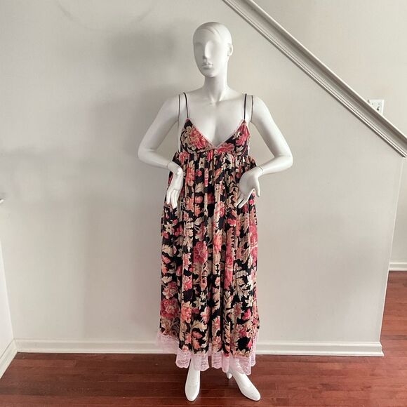 New Free People Printed Primmy Midi Dress Floral Low Back M - Picture 11 of 14